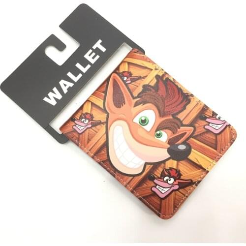 Cartoon Animals Wolf Men Bifold Short PU Wallet ID/Credit Cards Photo Holder wallets