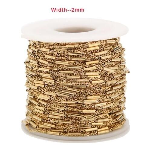 New Gold/silve tone Wholesale in Bulk Stainless Steel tube Rolo Chain DIY jewelry finding