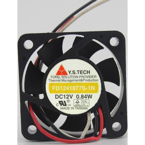 Original FD1241077S-1N 12V 0.84W 4010 4CM 2-wire fan