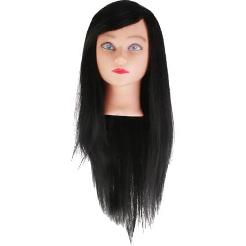 Salon Hairdressing Real Hair Styling Training Head Mannequin 16'' w/ Holder