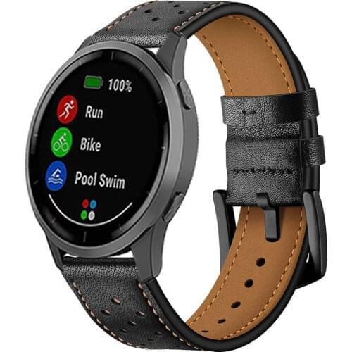 Genuine Leather Watchband For Garmin Vivoactive 4 3 Music Strap Bracelet For for Garmin Venu/GarminActive/Vivomove HR Correa