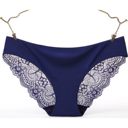 Sexy lace ladies low waist triangle underwear ice silk breathable soft fabric underwear female