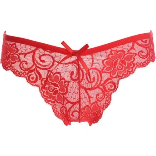 Sexy Lace Panties Soft Breathable Briefs Women Underwear Ladies Panty Transparent Tempting Low-Rise Cotton Lingerie