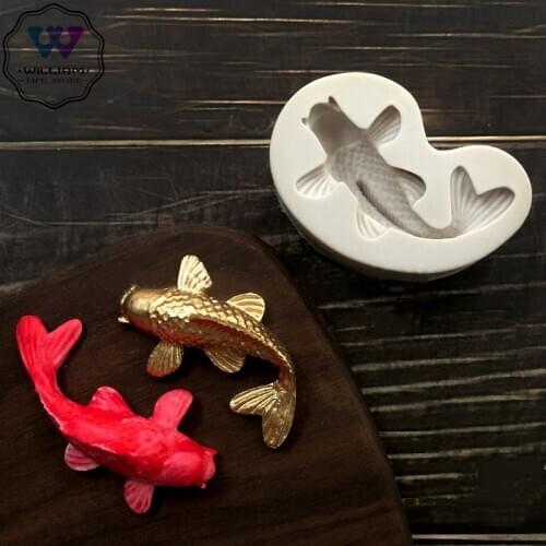 Goldfish Silicone Mold Fondant Chocolate fish Moulds Candy Cake Molds Soap Embossed Baking Molds DIY Wedding Decoration Tools