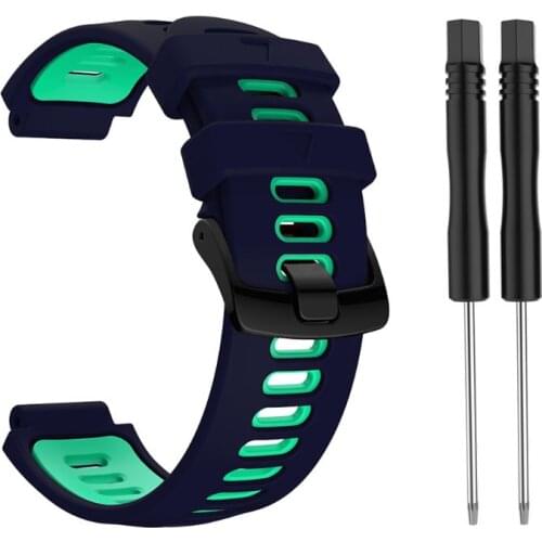 Replacement Steel Buckle Silicone Strap for garmin- Forerunner 735xt/220/230/235