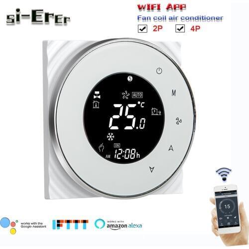 2p 4p APP WIFI thermostat with 3 speed fan control,Cooling & Heating works with Alexa Google home