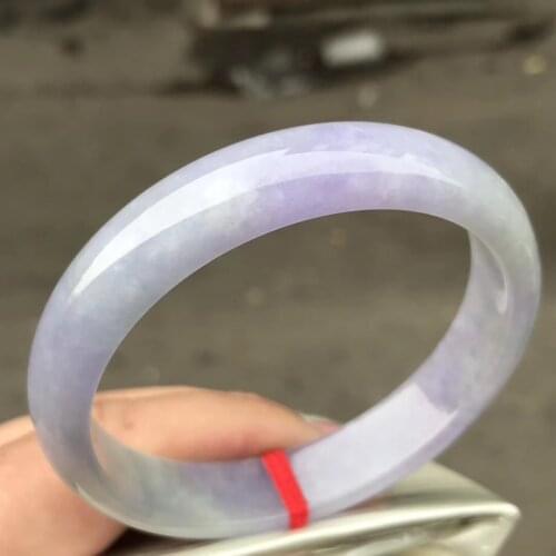 Only One !57.7MM Certified (Grade A)100% Natural Green Jadeite JADE Bracelet Women Bangle