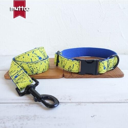 MUTTCO unique dog collar THE SPLASH INK convenient to walk the dog leash accessory for small medium large dog 5 size UDC090H