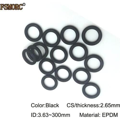 ID3.63~300mm*2.65mm thickness/CS Black EPDM o rings acid and alkali resistance, water resistance and friction resistance o-ring