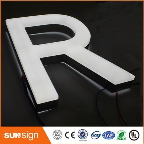 Custom No border Frontlit stainless steel channel letters sign