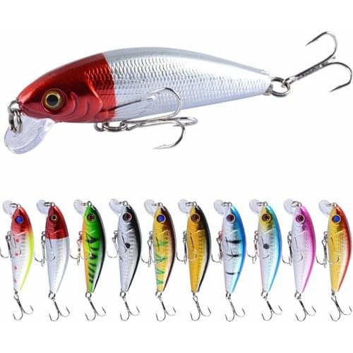 1pcs Floating Fishing Lure Rattle Sound Wobbler Artificial Hard Bait Shallow Diving Minnow Crankbaits 7cm 8g