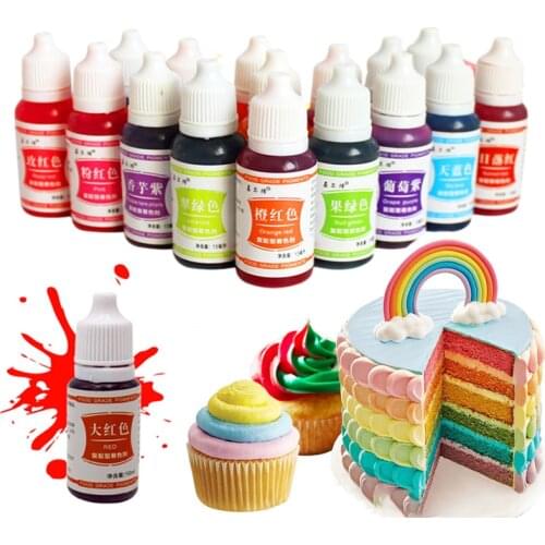 10ml Food Coloring Ice Cream Pastry Edible Pigment for Cupcake Cake Fondant Food Dyes Baking Pastry Tool Safe Dyeing Pigment