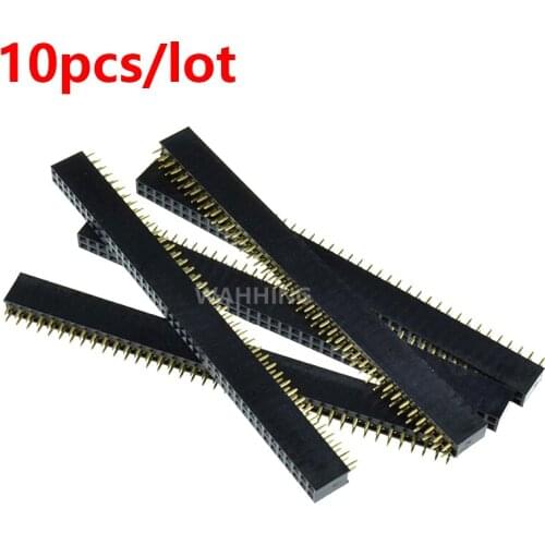 10pcs/lot 2.54mm 2*40 Pin Female Double Row Pin Header Strip Header 2*40P Dual Pin Connector HY304*10