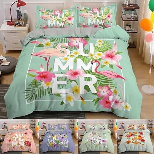 3D Printed Flower Inspired Pattern 2/3Pcs Bedding Cover Set 100% Microfiber Duvet and Pillowcase All Size