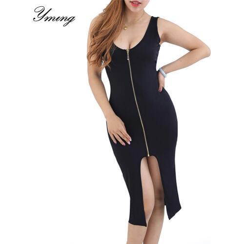 2019 Summer Midi Dress Women Dresses Long Zipper Bodycon Dress Beach Sundress Boho Plus Size Party Casual Woman Dresses Vestidos