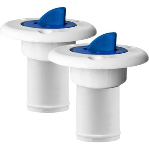 2x Boat Deck Fill/Filler w/ Blue Keyless Cap - Nylon 1 1/2 inch Water Fill Hatch Inlet Marine Accessories