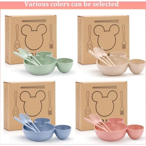 1 set Lovely shape wheat straw bowl vinegar seasoning solid soybean vegetable sauce salt snack small plate kitchen supplies