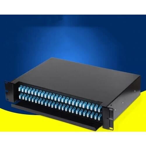 48port fiber optic termination box 96 cores LC duplex SM installed fully with adapter&pigtail metal patch panel 19"inch Rack