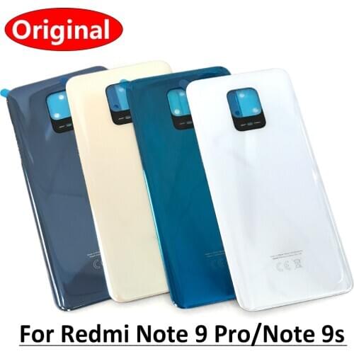 5PCS 100% Original New Battery Back Cover Glass Housing Sticker Adhesive Replacement Parts For Xiaomi Redmi Note 9S Note 9 Pro