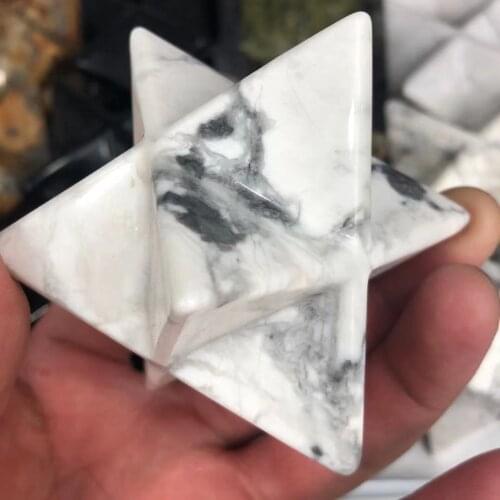 50MM White Turquoise Quartz Crystal Merkaba Orgo Reiki Gem Spiritual Healing Divine