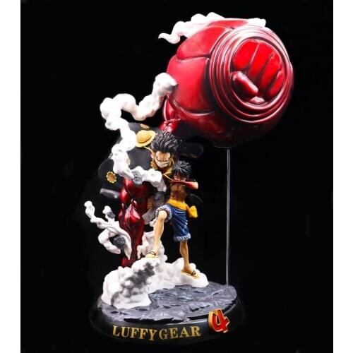 52CM Anime One-piece Monkey D Luffy gear Third 4 Oversized fist GK Statue PVC Figure Collectible Model Kids large size doll toy