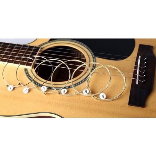 6pcs/set Universal Acoustic Guitar String Brass Hexagonal Steel Core Strings For Musical Instruments Guitars Strings Guitar Part