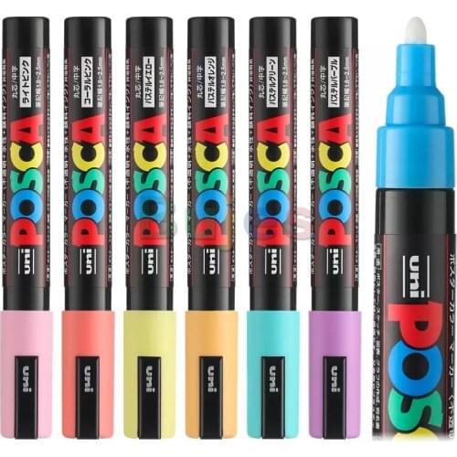 8 Pcs/Lot Uni Posca PC-5M Paint Marker-Broad Tip-1.8mm-2.5mm 8 Colors Set,Professional Poster Pen Graffiti Painting Marker