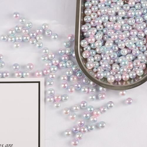 Pick Size 4/6/8/10mm Light Pink Purple Plastic ABS Imitation Pearls Loose Pearl Beads for Necklace Bracelet DIY Jewelry Making