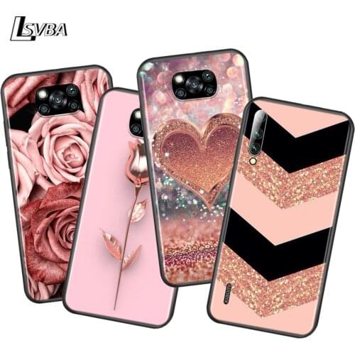 Love Rose Gold Style For Xiaomi Poco X3 NFC M2 X2 F2 C3 M3 F1 Pro Mi Play Mix 3 A3 CC9E A2 A1 6 5 Lite Phone Case