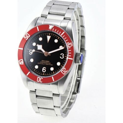 Corgeut 41MM men watch NH35 Miyota82 automatic mechanical Watch sapphir luminou waterproof swim automatic mechanical watch red