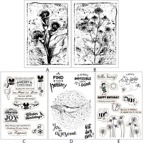 Flower DIY Silicone Clear Stamp Cling Seal Scrapbook Embossing Album Decor Craft