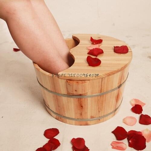 Wood Industry 21cm Foot Soaking Bucket Foot Washing Bucket Foot Bath Tub Wood Bath Tub Chinese Fir Foot Bath Bucket Wit