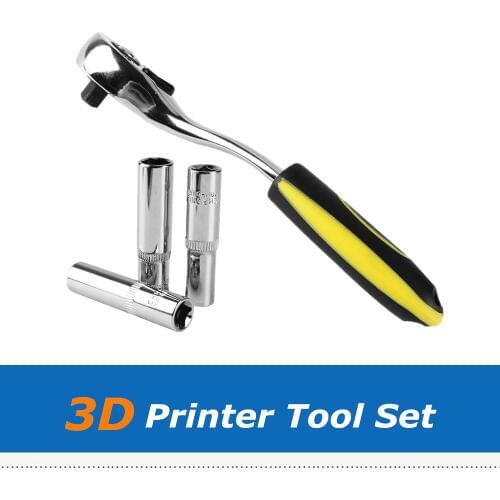 3D Printer Parts 3pcs Extruder Nozzle Hexagon Sleeve Brushing 7mm 8mm 9mm + 1pc Wrench Tool Removal Kit Set