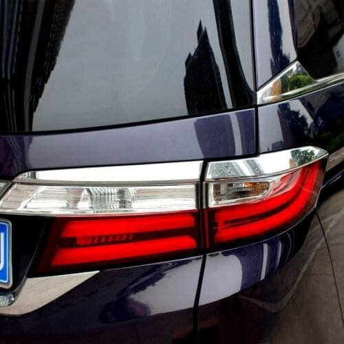 For Honda Odyssey 2015 2016 accessories ABS Chrome Car Styling Rear Tail Light lamp eyebrow protector strip frame Cover Trim