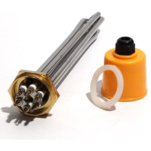 DN32 Electric Water Heater Heating Element with Interal Nut 220V/380V 304SUS Tube Copper Thread 3KW/4.5KW/6KW/9KW/12KW