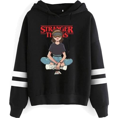 Eleven Upside Down Funny Cartoon Warm Hoodies Women Stranger Things Harajuku Ullzang Anime Sweatshirt 90s Graphic Hoody Female