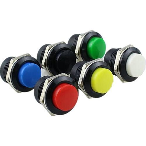 R13-507 Momentary SPST NO Red Round Cap Push Button Switch AC 6A/125V 3A/250V 6color