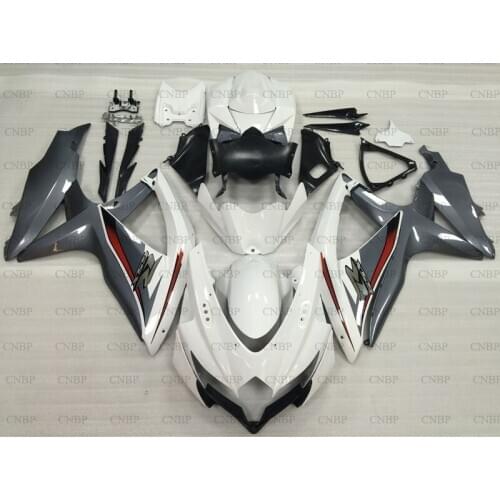 GSX R 750 2008 - 2010 K8 Fairings GSXR750 2008 Plastic Fairings GSX R 750 2009 White Grey Body Kits
