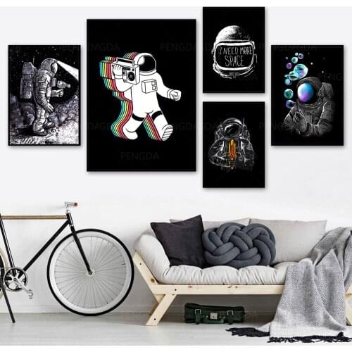 HD Prints Home Decoration Canvas Poster Astronaut Painting Wall Art Modular Space Picture Abstract No Framework For Living Room