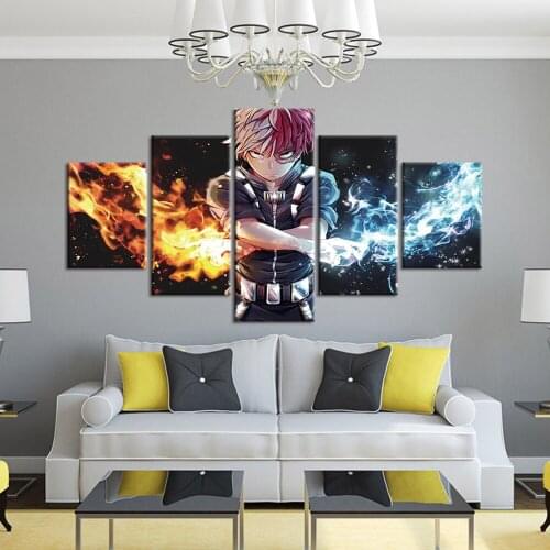 5 Piece Canvas Paintings Cartoon Characters Pictures My Hero Academia Anime Poster for Home Decor qt1430