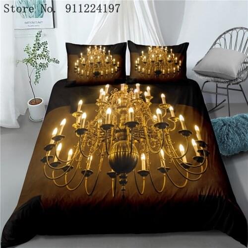 Crystal Light Printing Duvet Cover Sets Interior decoration Comforter Beding Set Bedspread 2/3pcs Queen King Large Size