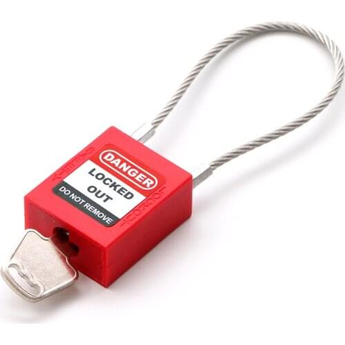 Lockey Adjustable Master Pad Locks 175mm Stainless Steel Cable Wire Shackle Safety Padlock Lockout