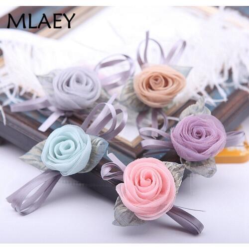 MLAEY 4pcs Handmade flowers for craft wedding appliques garment accessories DIY Fabric for Wedding Party Craft Home 19603
