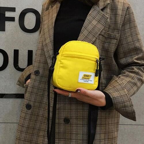 Fashion Cute Women Leisure Mini Canvas Single Shoulder Bag Girls Simple Solid Color Messenger Bag Cross Body Shoulder Bag