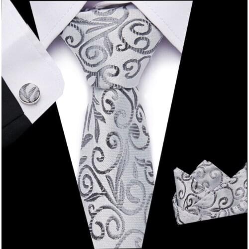 Mens 100% Silk Designer Skinny Silver Grey Pocket Square Handkerchief Butterfly Bow Tie Ties Set Lots Free shipping