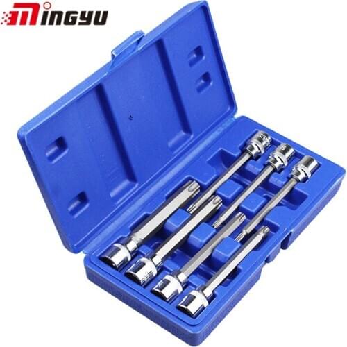 7pcs 3/8" Drive Torx Bit Socket Set 110mm Long Box End Wrench Head For Ratchet T45 T50 T55 T60 Screwdriver Hand Tool