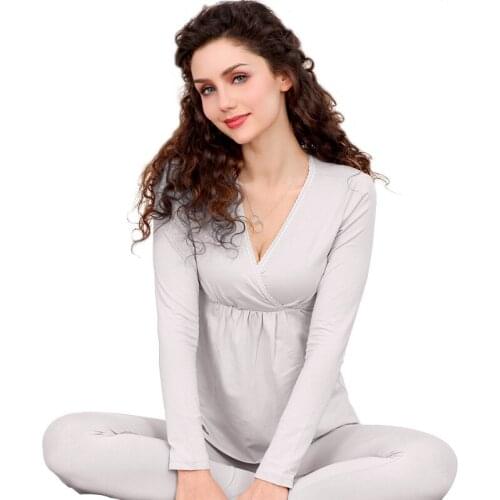 Pregnant women took underwear suits lactation confined modal cotton pajamas maternity clothes maternity robe