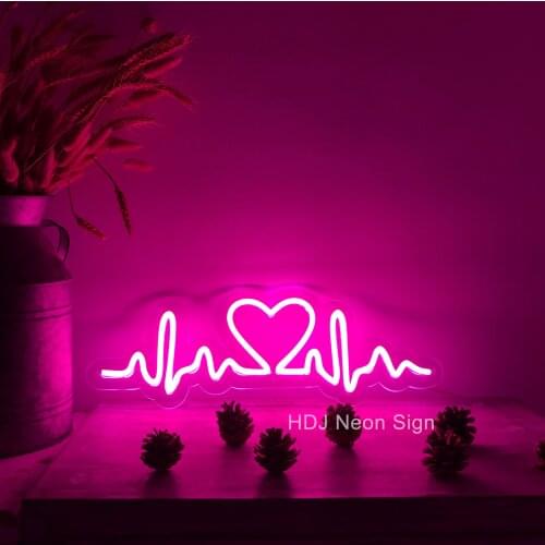 Personalized Custom Neon Sign double heart Flex Led Text Party Wedding Led Home Room Decoration