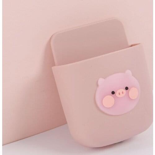 Plastic Cartoon Wall Mounted Storage Box Remote Control Organizer Mobile Phone Plug Hanging Bracket Multifunction Holder