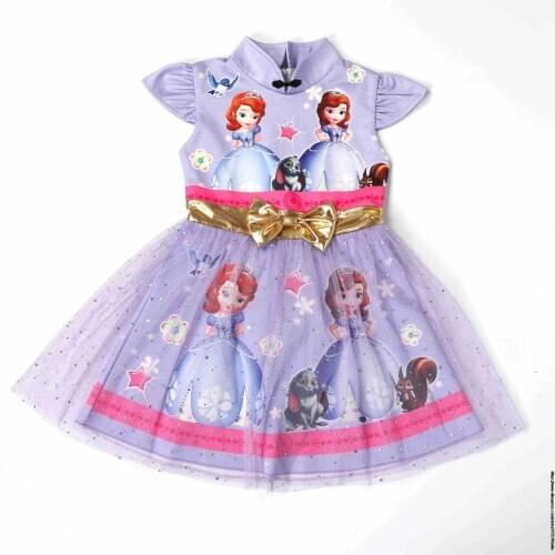 Girl Sofia Princess Dress For Girls Birthday Wedding Party Costumes Children Lace Tutu Clothing Kids Fantasy Gown Vestidos